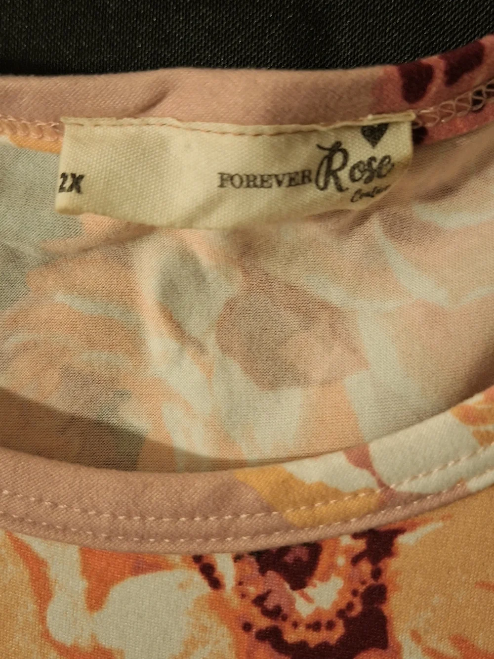 Peach Floral Tiered Casual Dress.